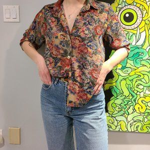 3/4 Length Sleeve Floral Blouse